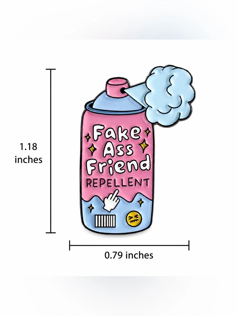 Fake Ass Friend Repellent Spray Can Enamel Pin – Funny Sarcastic Lapel Pin.
